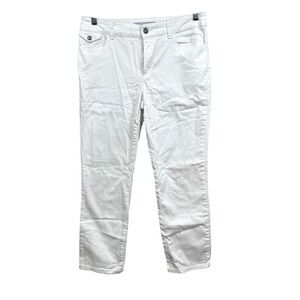 Chico's Womens Platinum Denim Jeans Ultimate Fit Stretch Slim Leg White Size 1*